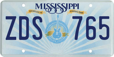 MS license plate ZDS765