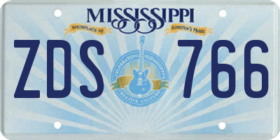MS license plate ZDS766