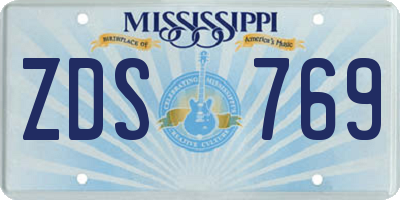 MS license plate ZDS769
