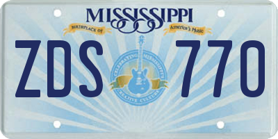 MS license plate ZDS770
