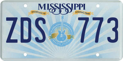 MS license plate ZDS773