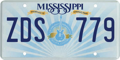 MS license plate ZDS779