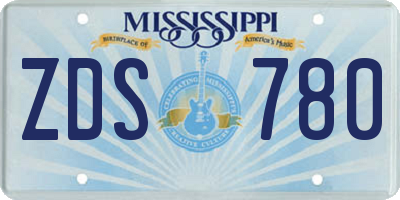 MS license plate ZDS780