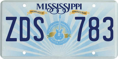 MS license plate ZDS783
