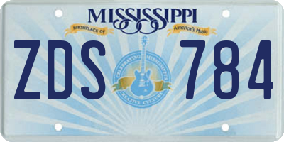 MS license plate ZDS784