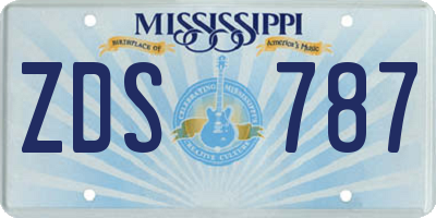 MS license plate ZDS787