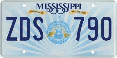 MS license plate ZDS790