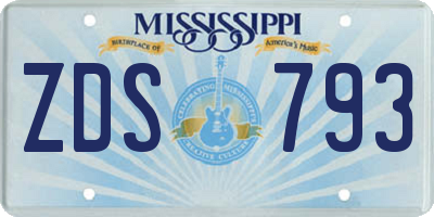 MS license plate ZDS793