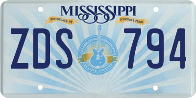 MS license plate ZDS794