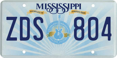 MS license plate ZDS804