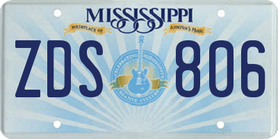MS license plate ZDS806