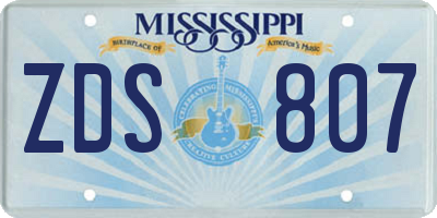 MS license plate ZDS807