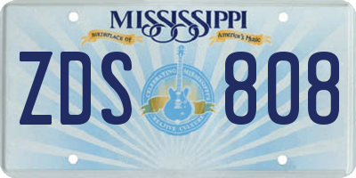 MS license plate ZDS808