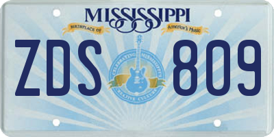 MS license plate ZDS809