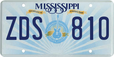 MS license plate ZDS810