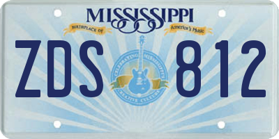 MS license plate ZDS812
