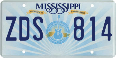 MS license plate ZDS814