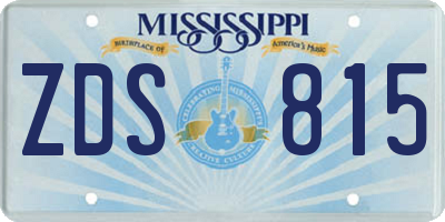 MS license plate ZDS815