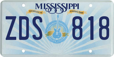 MS license plate ZDS818