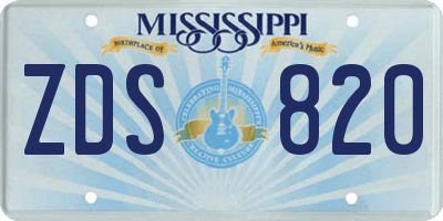MS license plate ZDS820