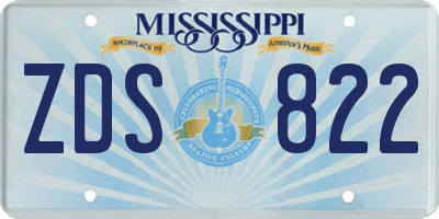 MS license plate ZDS822