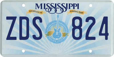 MS license plate ZDS824