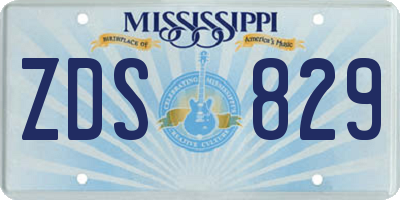 MS license plate ZDS829