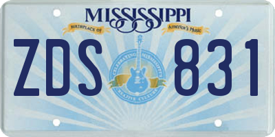 MS license plate ZDS831