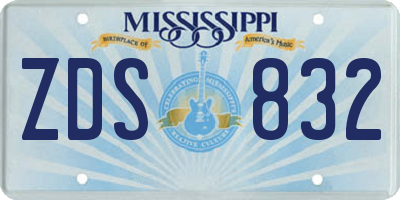 MS license plate ZDS832