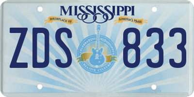 MS license plate ZDS833