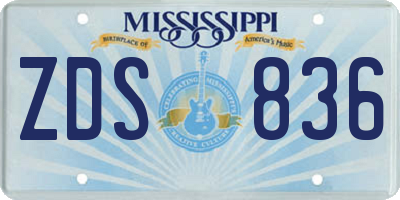 MS license plate ZDS836