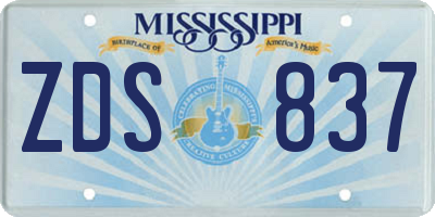 MS license plate ZDS837