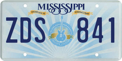 MS license plate ZDS841