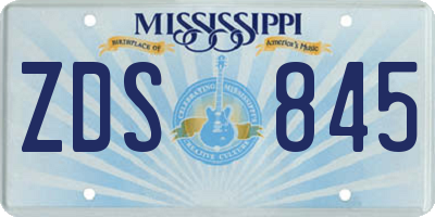 MS license plate ZDS845