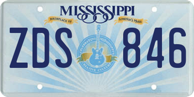 MS license plate ZDS846