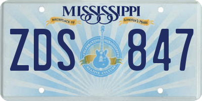 MS license plate ZDS847