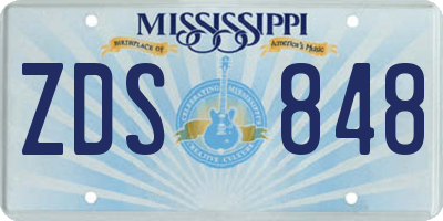 MS license plate ZDS848