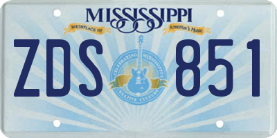 MS license plate ZDS851