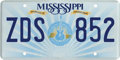 MS license plate ZDS852