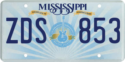 MS license plate ZDS853