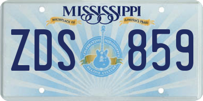 MS license plate ZDS859