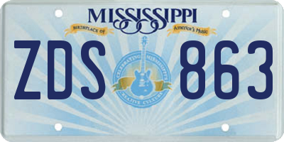 MS license plate ZDS863