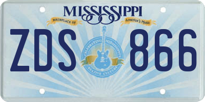 MS license plate ZDS866