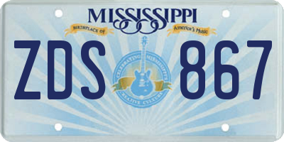 MS license plate ZDS867