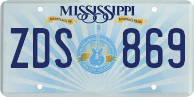 MS license plate ZDS869