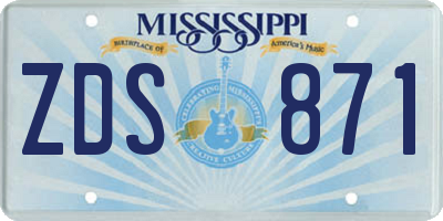 MS license plate ZDS871