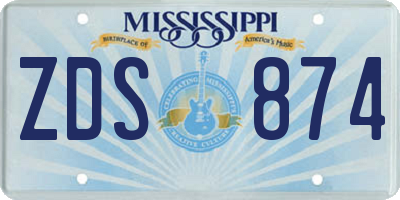 MS license plate ZDS874