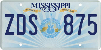 MS license plate ZDS875