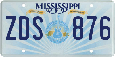 MS license plate ZDS876