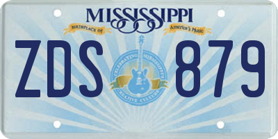 MS license plate ZDS879